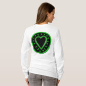 Black Green Clover Heart St Patrick Frau Long S T T-Shirt (Schwarz voll)