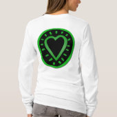 Black Green Clover Heart St Patrick Frau Long S T T-Shirt (Rückseite)