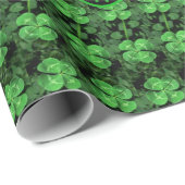 Black Green Clover Heart St Patrick Wrapping P Geschenkpapier (Rolleneckpunkt)
