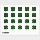 Black Green Clover Heart St Patrick's Day Sticker (Blatt)