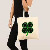 Black Green Clover Heart St Patrick's Day Tote Bag Tragetasche (Vorderseite (Produkt))