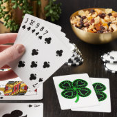 Black Green Clover Heart St Patty WB Playing C Spielkarten (In Situ)
