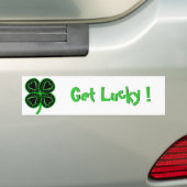 Black Green Clover Heart St. Patty's Day Bumper S Autoaufkleber (Auf Auto)