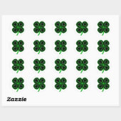 Black Green Clover Heart St Patty's Day Sticker (Blatt)