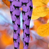 Black Green Crazy Cat Woman Leggings