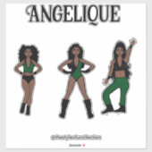 Black Green Dancer #1 Aufkleber (Blatt)