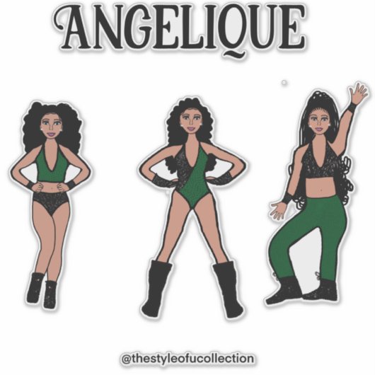 Black Green Dancer #2 Aufkleber (Vorderseite)