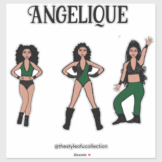 Black Green Dancer #2 Aufkleber (Blatt)