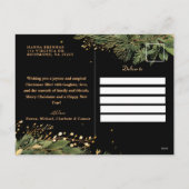 Black Green Elegante Weihnachten Moderne botanisch (Rückseite)