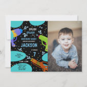 Black Green Foto Water Gun Einladungen (Vorderseite)