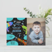 Black Green Foto Water Gun Einladungen (Stehend Vorderseite)