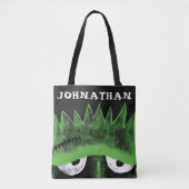 Black & Green Frankenstein Monster Face Halloween Tasche (Vorderseite)