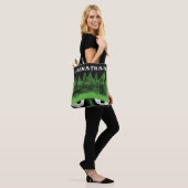 Black & Green Frankenstein Monster Face Halloween Tasche (Am Model)