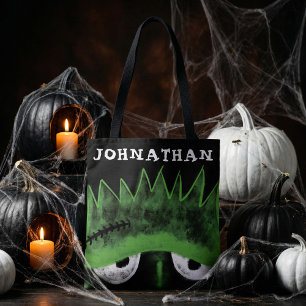 Black & Green Frankenstein Monster Face Halloween Tasche
