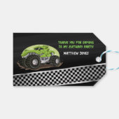 Black Green Gator Monster Truck Birthday Party Geschenkanhänger (Vorderseite (Horizontal))