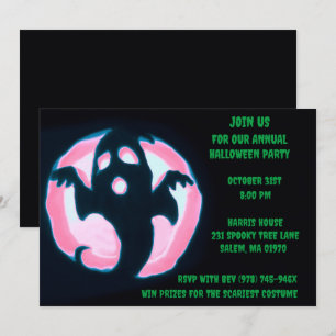 Black Green Ghost Spooky Halloween Ghosting-Party Einladung
