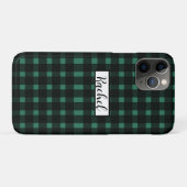 Black Green Gingham Pattern Case-Mate iPhone Hülle (Rückseite (Horizontal))