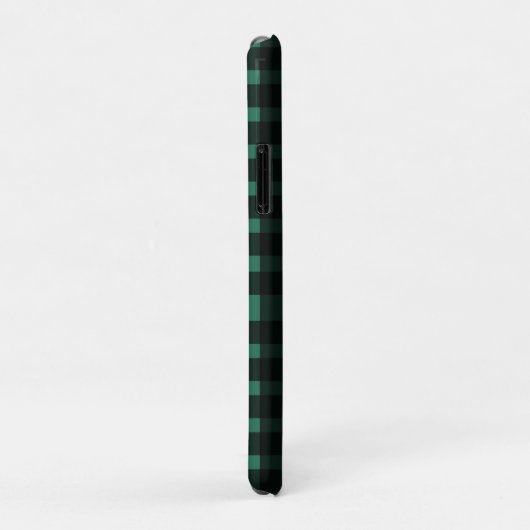 Black Green Gingham Pattern Case-Mate iPhone Hülle (Hinten/Rechts)