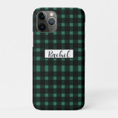 Black Green Gingham Pattern Case-Mate iPhone Hülle (Rückseite)