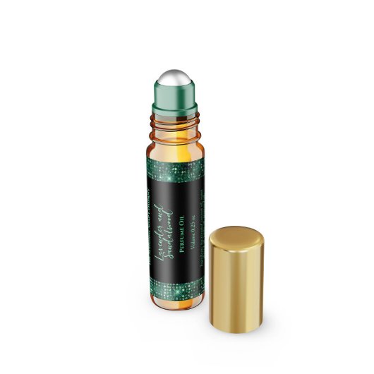 Black & Green Glitzer Parfümerrolle Flaschenetiket Wasserflaschenetikett