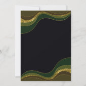 Black Green Gold Glitzer Überraschung 95. Geburtst Einladung (Rückseite)