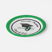 Black Green Graduation Cap and Tassel | Benutzerde Pappteller (Schrägansicht)