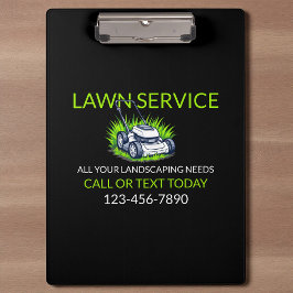 Black Green Lawn Care and Service Professional Klemmbrett
