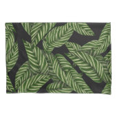 Black Green Leafy Luxurious Pillowcase Kissenbezug (Vorderseite)