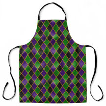BLACK GREEN LILA MARDI GRAS DIAMOND PATTERN