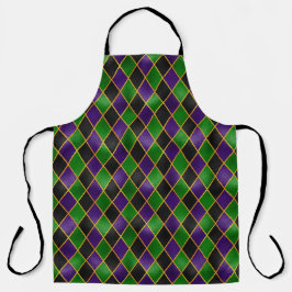 BLACK GREEN LILA MARDI GRAS DIAMOND PATTERN SCHÜRZE