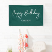 Black & Green Minimal Custom Happy Birthday Banner (Insitu)