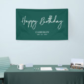 Black & Green Minimal Custom Happy Birthday Banner (Messeveranstaltung)