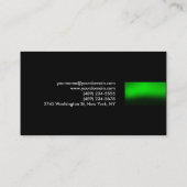 Black Green Modern Einzigartiger Schlichter Trend Visitenkarte (Rückseite)