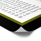 Black Green Monogram Wedding Seating Chart 150 Poster (Ecke)