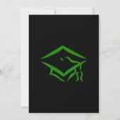 Black Green Mortarboard Simple Graduation Party Einladung (Rückseite)