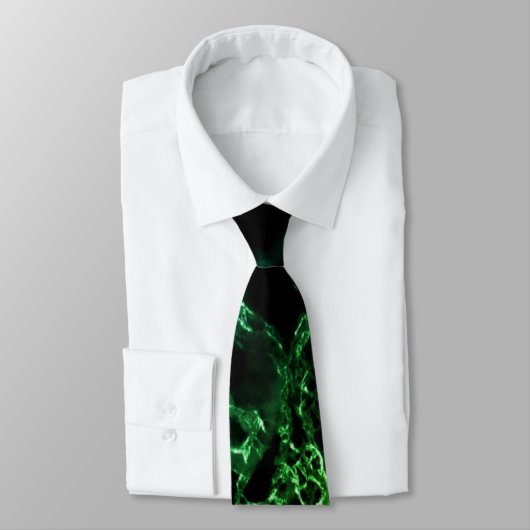 Black Green Neon Marble Neck Tie Krawatte (Gebunden)