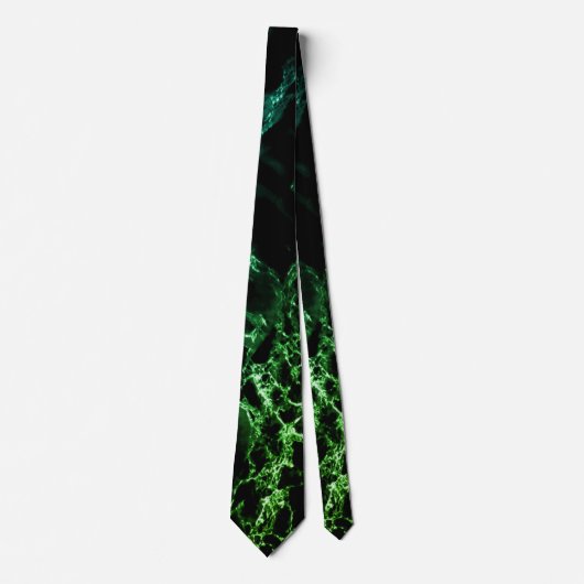 Black Green Neon Marble Neck Tie Krawatte (Vorderseite)