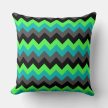 Black Green Ombre Chevrons Big Throw Kissen