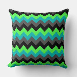 Black Green Ombre Chevrons Big Throw Kissen