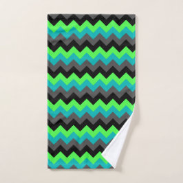 Black Green Ombre Chevrons Handtuch