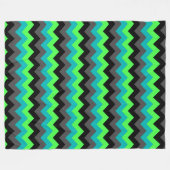 Black Green Ombre Chevrons Large Fleece Blanket (Vorderseite (Horizontal))