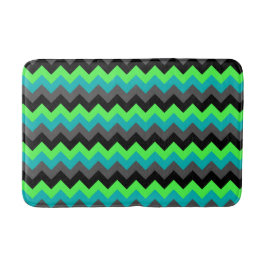 Black Green Ombre Chevrons Medium Bath Mat Badematte