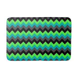 Black Green Ombre Chevrons Medium Bath Mat Badematte