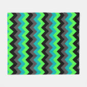 Black Green Ombre Chevrons Medium Fleece Blanket (Vorderseite (Horizontal))