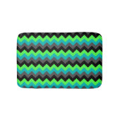Black Green Ombre Chevrons Small Bath Mat Badematte (Vorderseite)