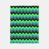 Black Green Ombre Chevrons Small Fleece Blanket (Vorderseite)