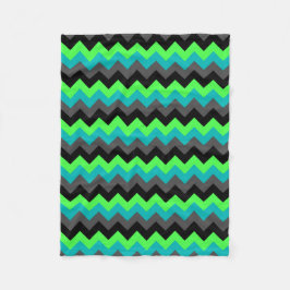 Black Green Ombre Chevrons Small Fleece Blanket