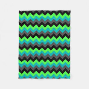 Black Green Ombre Chevrons Small Fleece Blanket