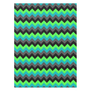 Black Green Ombre Chevrons Small Tablecloth Tischdecke