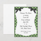 Black Green Polka Dot Einladung (Vorne/Hinten)